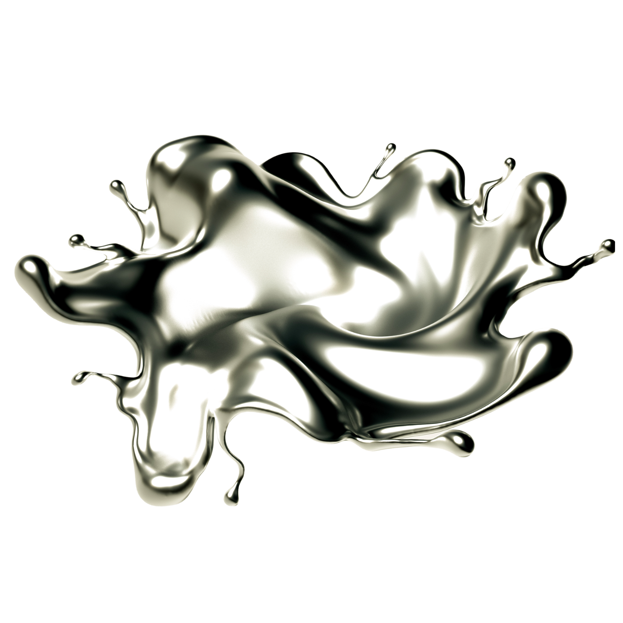 Abstract silver pewter splash shape